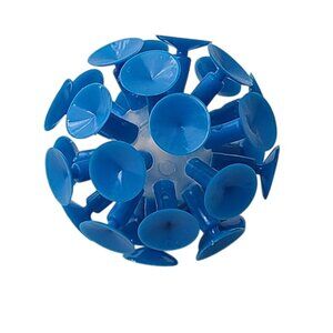 Blue Suction Cup Ball Sensory Fidget Toy Sticky Rubber Sphere